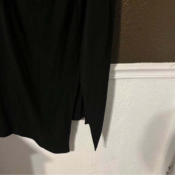 Black Monif C Should Tie Dress with Slit & Zipper on Back, Size 3 - Picture 3 of 6